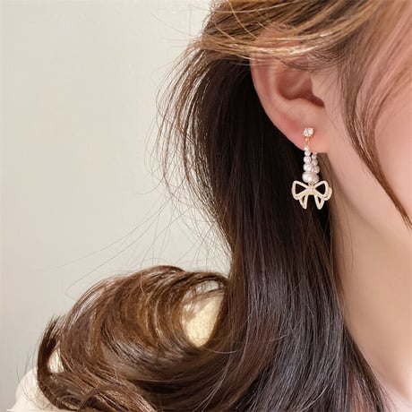 ribbon ピアス イヤリング