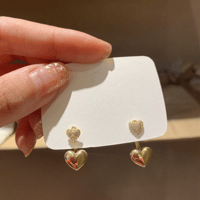 double heart ピアス