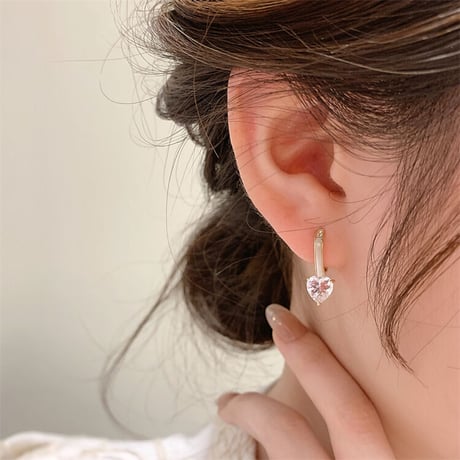 Heart zirconia ピアス