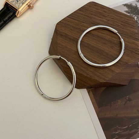 キャッチレス HOOP ピアス 2カラー