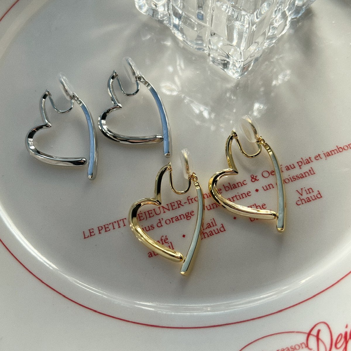 【075】鉱石のイヤリング／ピアス／ハート 075】鉱石のイヤリング／ピアス／ハート 【公式通販】