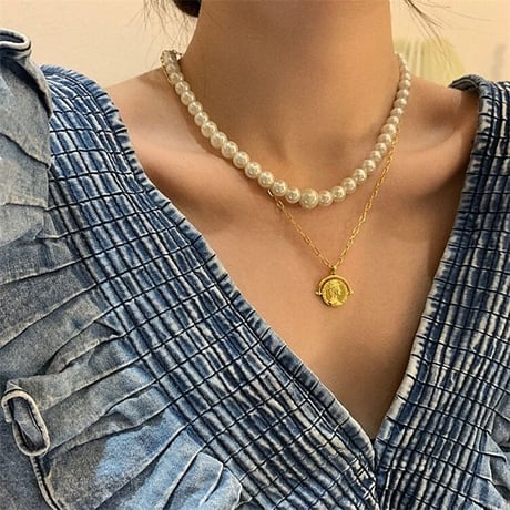pearl coin ネックレス