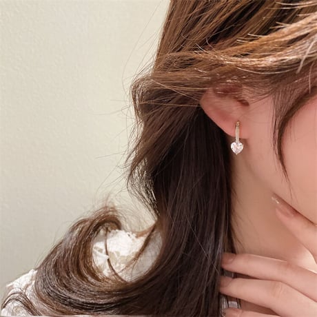 Heart zirconia ピアス