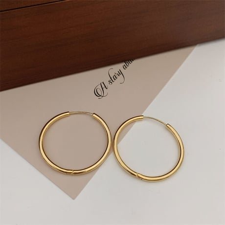 キャッチレス HOOP ピアス 2カラー