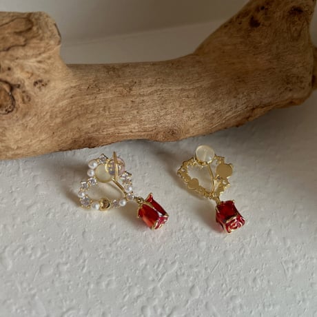 Rose Heart ピアス イヤリング