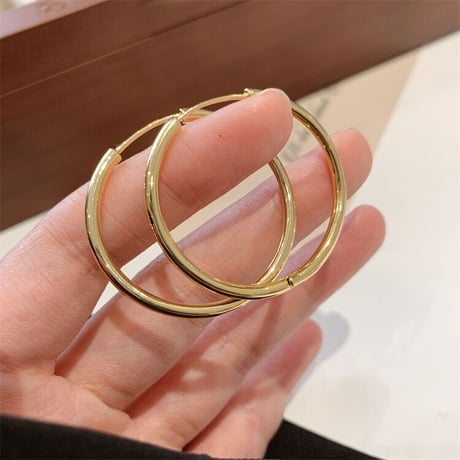 キャッチレス HOOP ピアス 2カラー