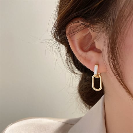 2way chain ピアス