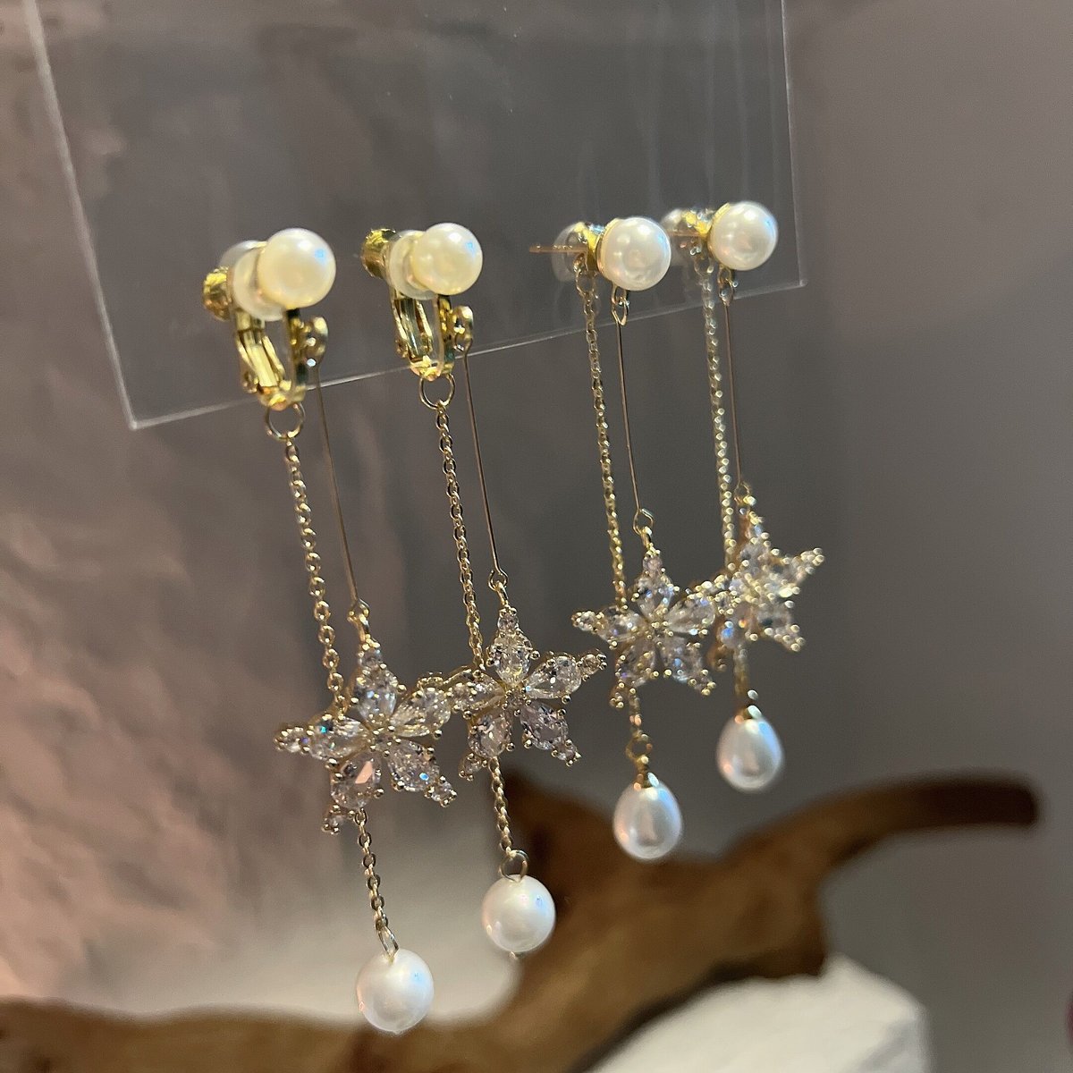 flower Crystal イヤリング ピアス | Cattlya