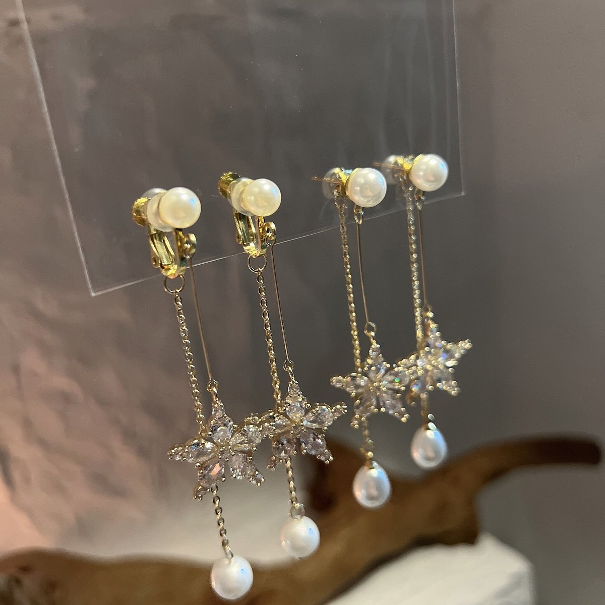 flower Crystal イヤリング ピアス | Cattlya