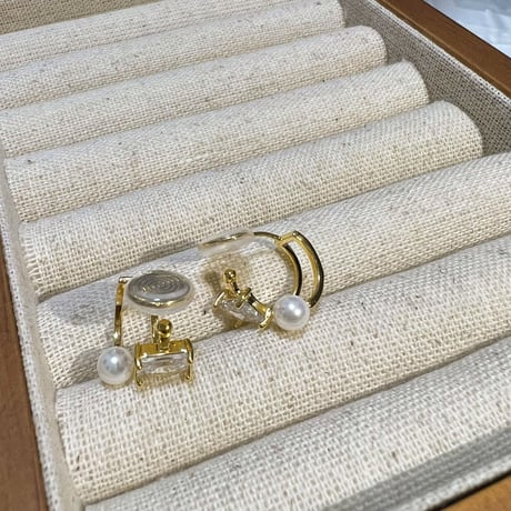zirconia pearl ピアス　イヤリング