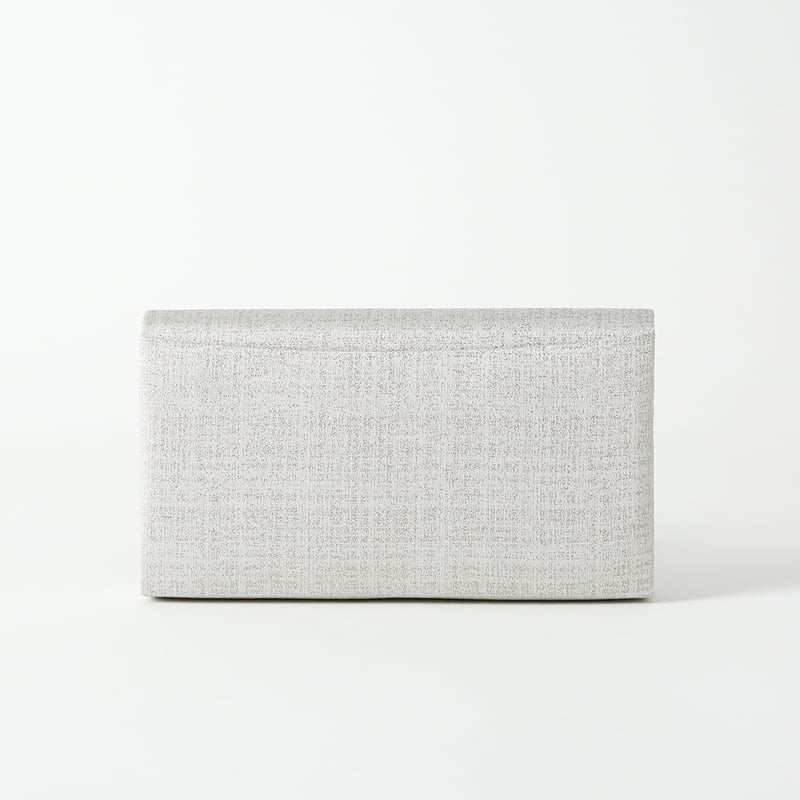 ミモザ刺繍のクラッチバッグ（ペールグレー） | きものすなおショップ