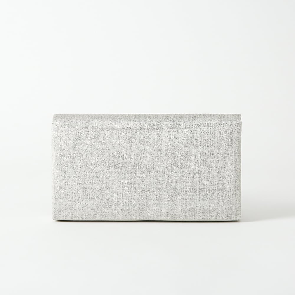 ミモザ刺繍のクラッチバッグ（ペールグレー） | きものすなお