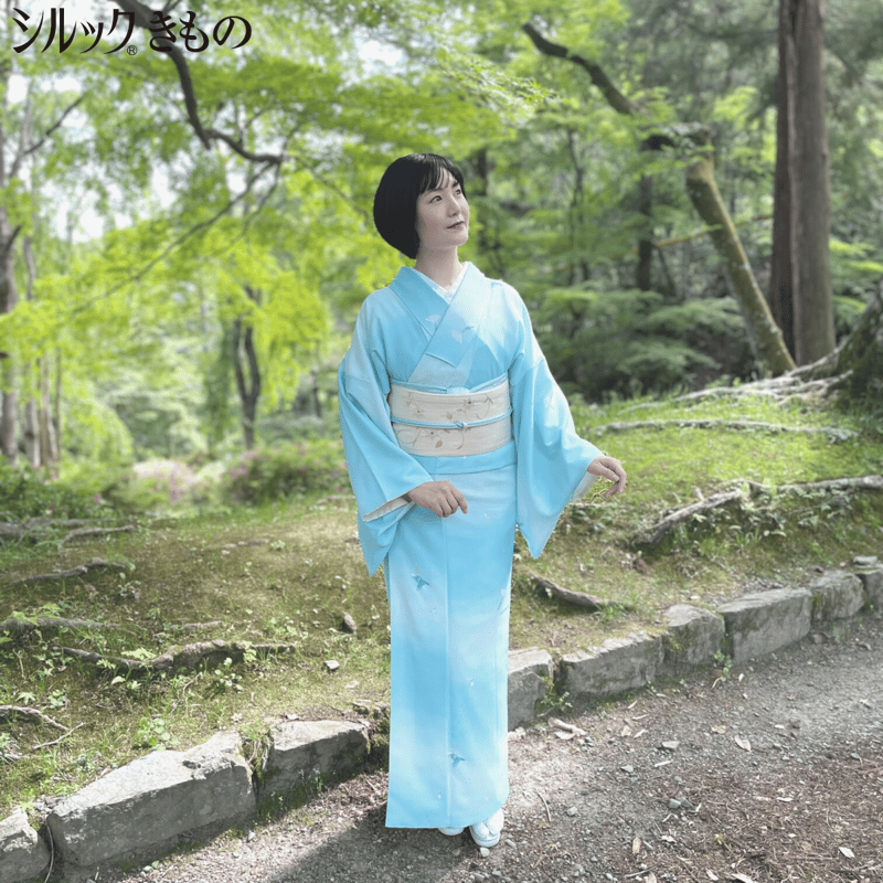 東レシルックきもの「青い鳥」※反物のみ｜納期 1～3ヶ月 | きもの 
