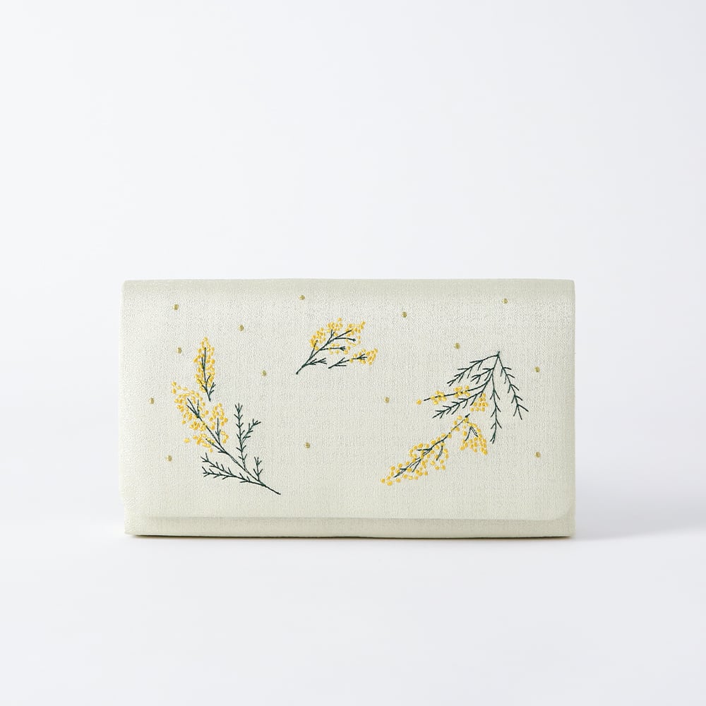 花柄刺繍クラッチバッグと草履セット ホワイト ゴールド 白金 厚底 フリーサイズ fit=scale-down,w=1200