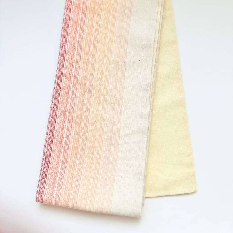 美品●お洒落な半幅帯●綿麻●長尺●リバーシブル●半幅帯半巾帯小袋帯●407.5㎝ 半幅帯 単品 お仕立て上がり 帯 ブランド 召しませ華「モダン菊