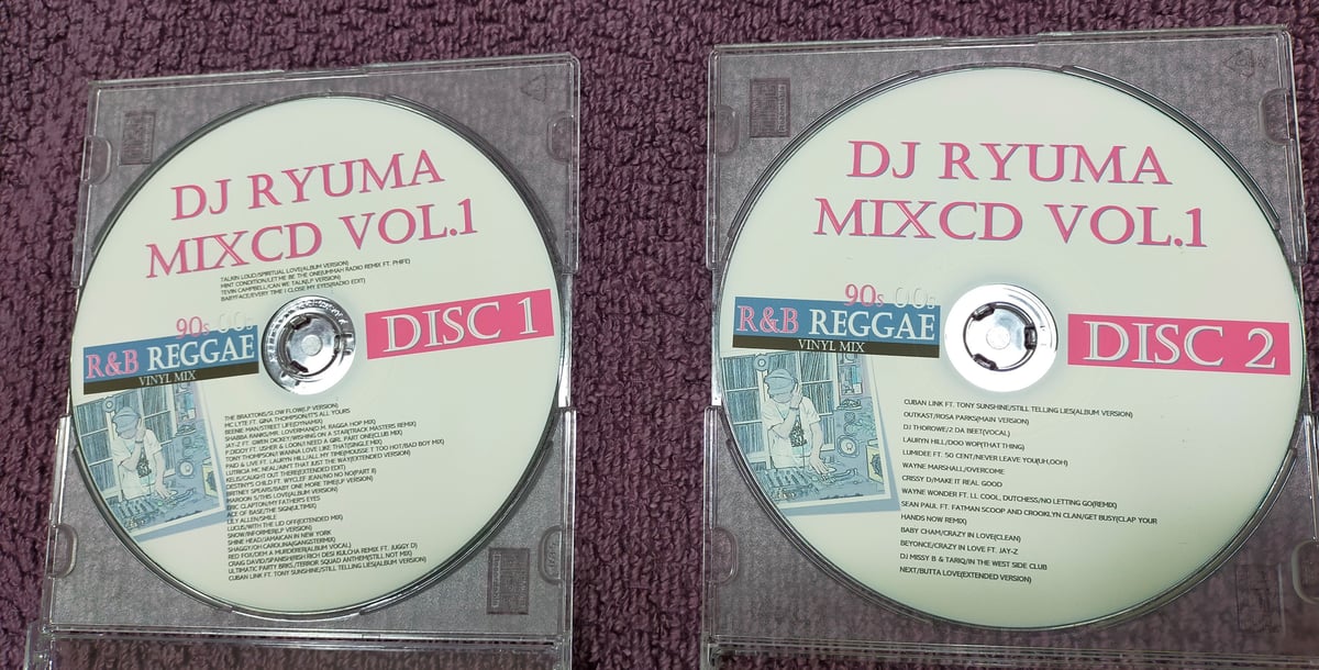 【2枚組】dj Ryuma MixCD Vol1. 90s-00s R&B/Reggae/ReggaHop 
