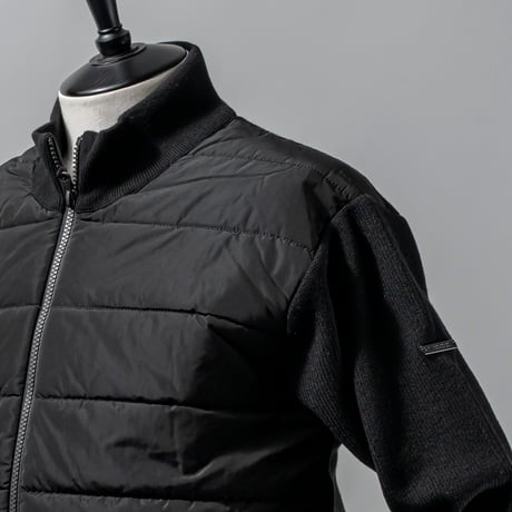 MOCO [ 21-5242010 ] SEMI　WORSTED×ｳｰﾘｰﾎﾟﾘｴｽﾃﾙ【ﾌﾙZIPﾆｯﾄJK】- ﾌﾞﾗｯｸ(19)