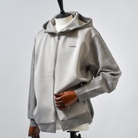MOCO [ 21-5252911 ] SEMI WORSTED×ｽﾄﾚｯﾁﾀﾞﾝﾎﾞｰﾙ【ﾌﾙZIPﾌｰﾃﾞｨー】 - ｼﾙﾊﾞｰｸﾞﾚ-(13)
