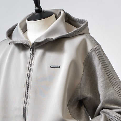 MOCO [ 21-5252911 ] SEMI WORSTED×ｽﾄﾚｯﾁﾀﾞﾝﾎﾞｰﾙ【ﾌﾙZIPﾌｰﾃﾞｨー】 - ｵﾌﾎﾜｲﾄ(05)