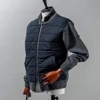 MOCO [ 21-5242010 ] SEMI　WORSTED×ｳｰﾘｰﾎﾟﾘｴｽﾃﾙ【ﾌﾙZIPﾆｯﾄJK】- ﾁｬｺｰﾙｸﾞﾚｰ(18)