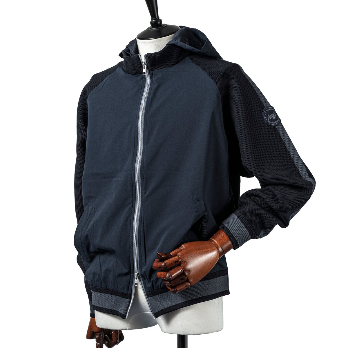 MOCO [ 21-3241210 ] ｳｰﾘｰﾎﾟﾘ×ﾐﾉﾃｯｸ【長袖前開きﾆｯﾄﾌｰﾃﾞｨ 