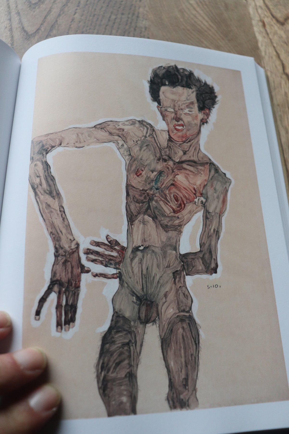 エゴン・シーレ、【鏡の前で】、希少な画集画、状態良好 エゴン・シーレ、【柩機卿と尼憎】、希少な画集画、状態良好