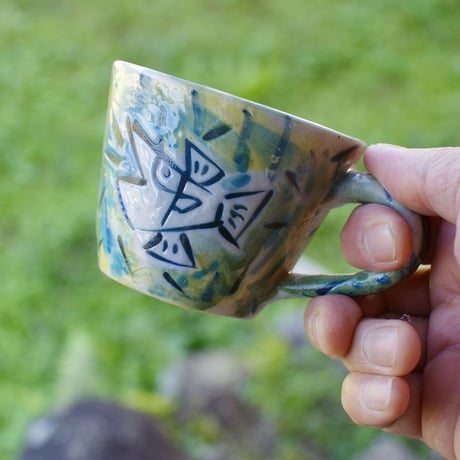 色絵コーヒーカップ