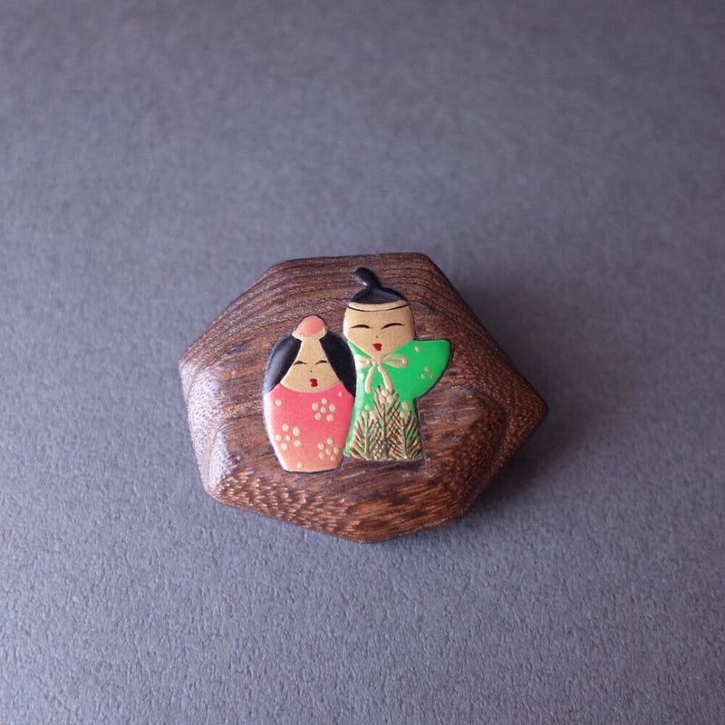 ブローチ 変形 蒔絵入 | 金沢桐工芸 岩本清商店