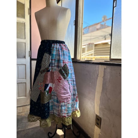 yushokobayashi　patchwork skirt 2023 new Collection new color