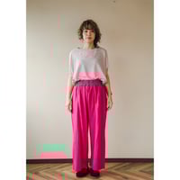 ヂェン先生の日常着　綿麻ストレートパンツ（朱赤） ヂェン先生の日常着 綿麻ストレートパンツ（朱赤） ヂェン先生の