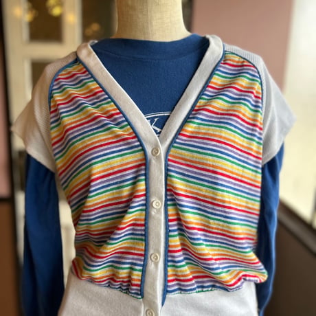 vintage レインボー　カーディガン