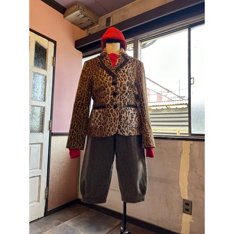 80s ヘリンボーン ツイード ウールパンツ