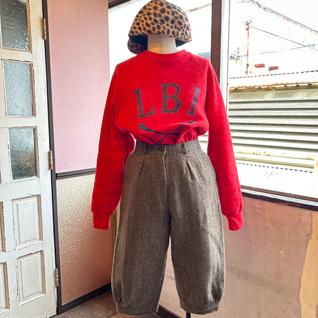 80s ヘリンボーン ツイード ウールパンツ