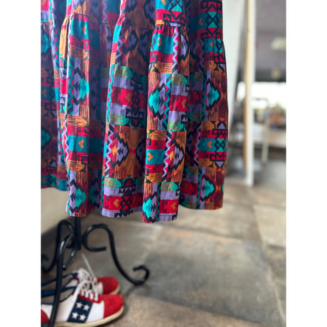 1980s African batik skirt