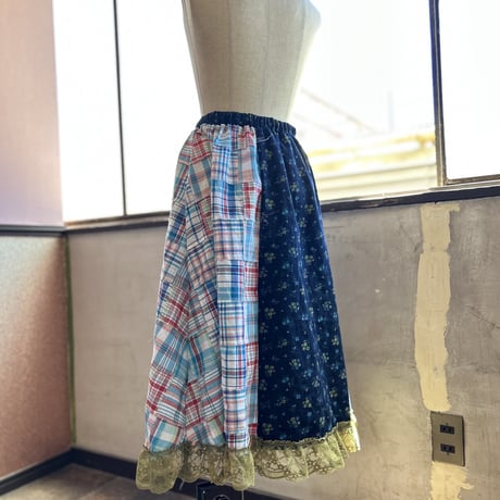 yushokobayashi　patchwork skirt 2023 new Collection new color