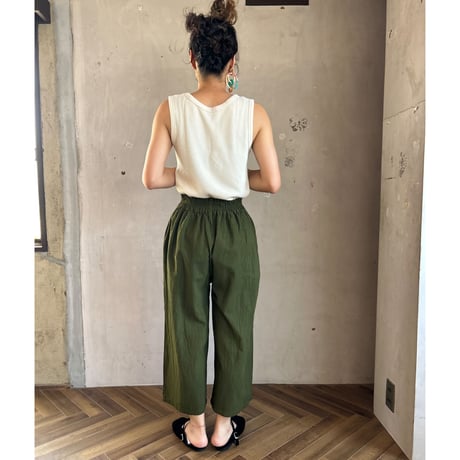 ヂェン先生の日常着　ストレートパンツS  カーキ