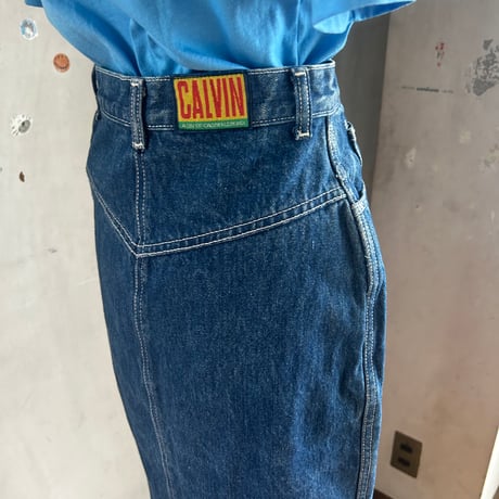 80s denimskirt①