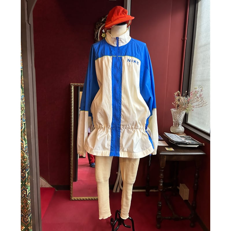 NIKE ナイロンジャケット M 青/黄 ビンテージ80's○NIKEオセアニア青13○211227i2-m-snk-30cm 1980