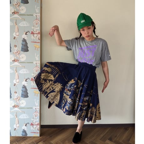 1950's　メキシカンハンドプリント　サークルスカート