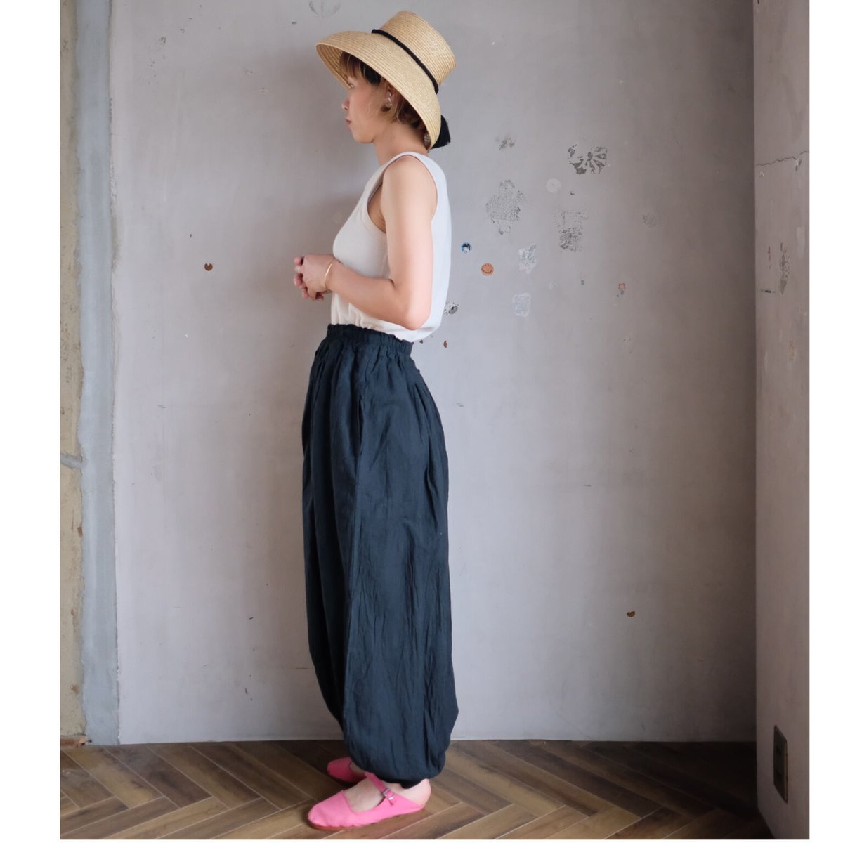 ヂェン先生の日常着　Mサイズ　ブルー ヂェン先生の日常着 テーパードパンツ ブルー M 春夏生地 | THE