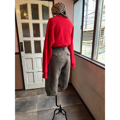 80s ヘリンボーン ツイード ウールパンツ
