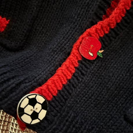 ＨＡＰＰＹknit　アメフトニットカーデ　vintage スポーツ柄ニット