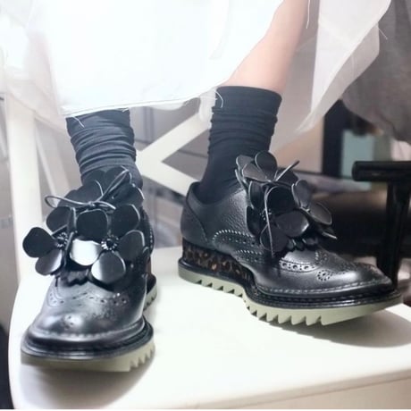 JUCO. 靴に咲く花　お花のキルトBlack