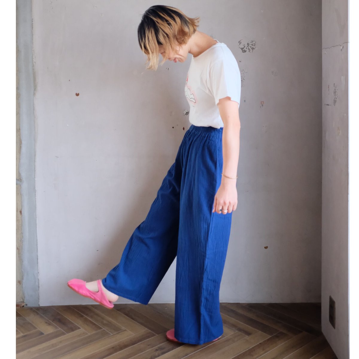 ヂェン先生の日常着 ダークブルー ストレート Mサイズ ヂェン
