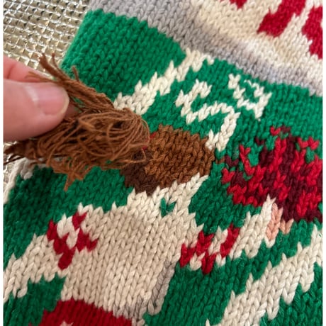 ＨＡＰＰＹknit　アメフトニットカーデ　vintage スポーツ柄ニット