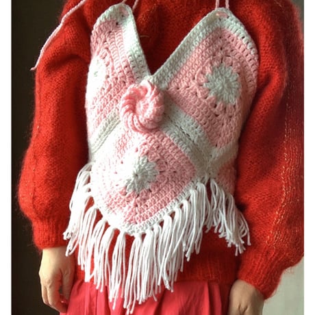 fringed knit crochet camisole