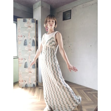 vintage dressマキシ丈サマーニット