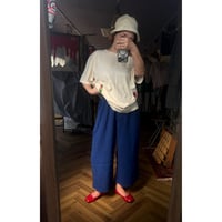 ヂェン先生の日常着　3シーズン対応　厚地　ストレートパンツＳサイズ　ブルー