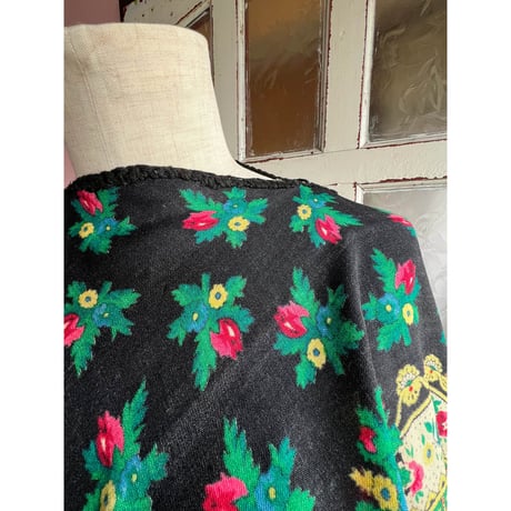1970s　Flower Poncho