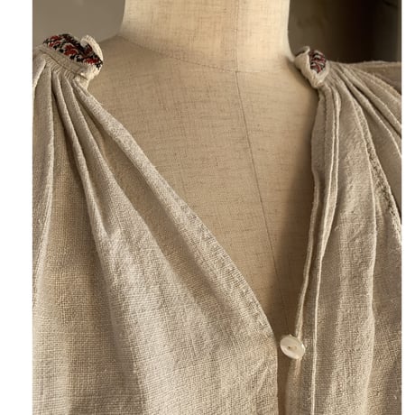 vintage　ウクライナ刺繍ドレス　リネン